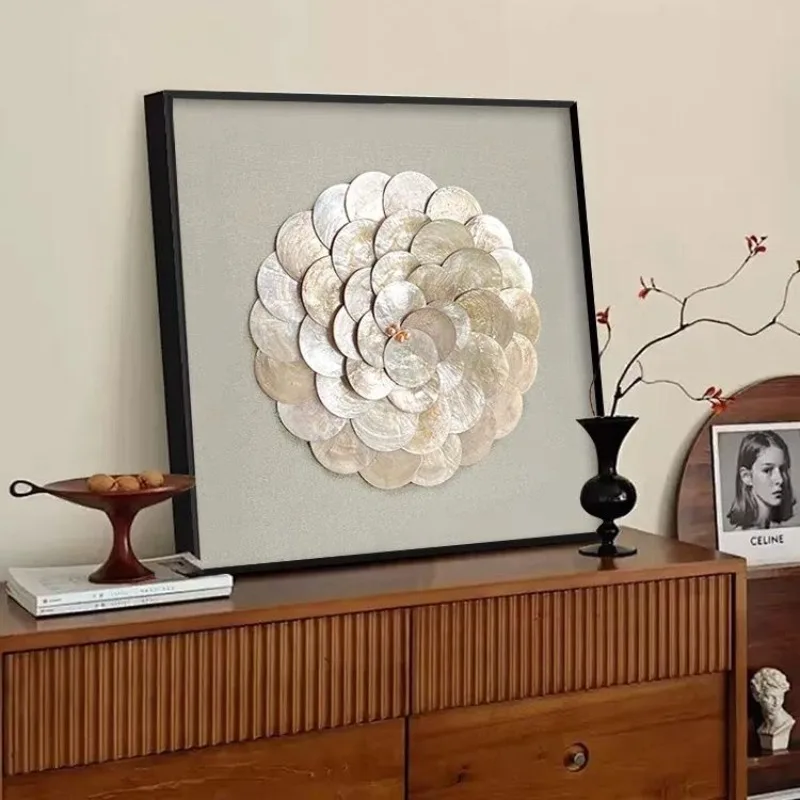Modern Simple Painting Natural Shell Handmade Painting Living Room Unique Artistic Paintings Abstract Wall Art Home Decor