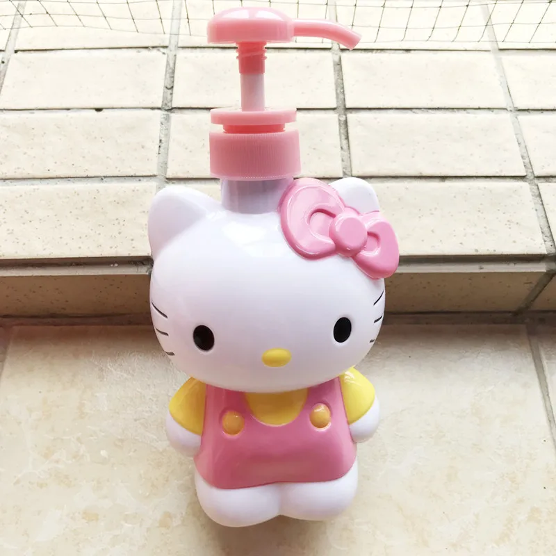 Sanrio Hello Kitty Bottiglia di sapone per cartoni animati Grande capacità Modello Kt Gel doccia Bottiglia di ricarica Bottiglia di pressa per disinfettante per le mani per bambini
