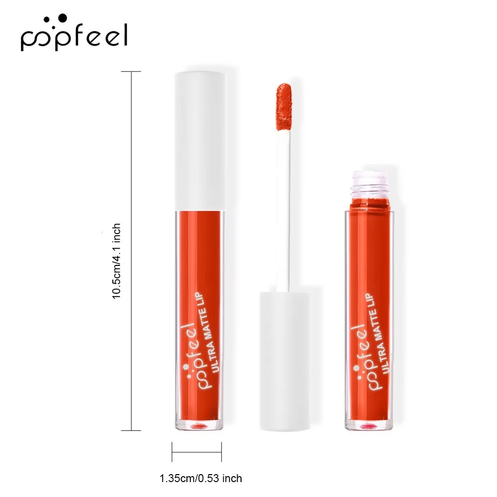 POPFEEL Party Lip Glaze Personality Candy Color Lip Gloss, Black Lip Glaze, Non-stick Cup Long Lasting Lip Gloss