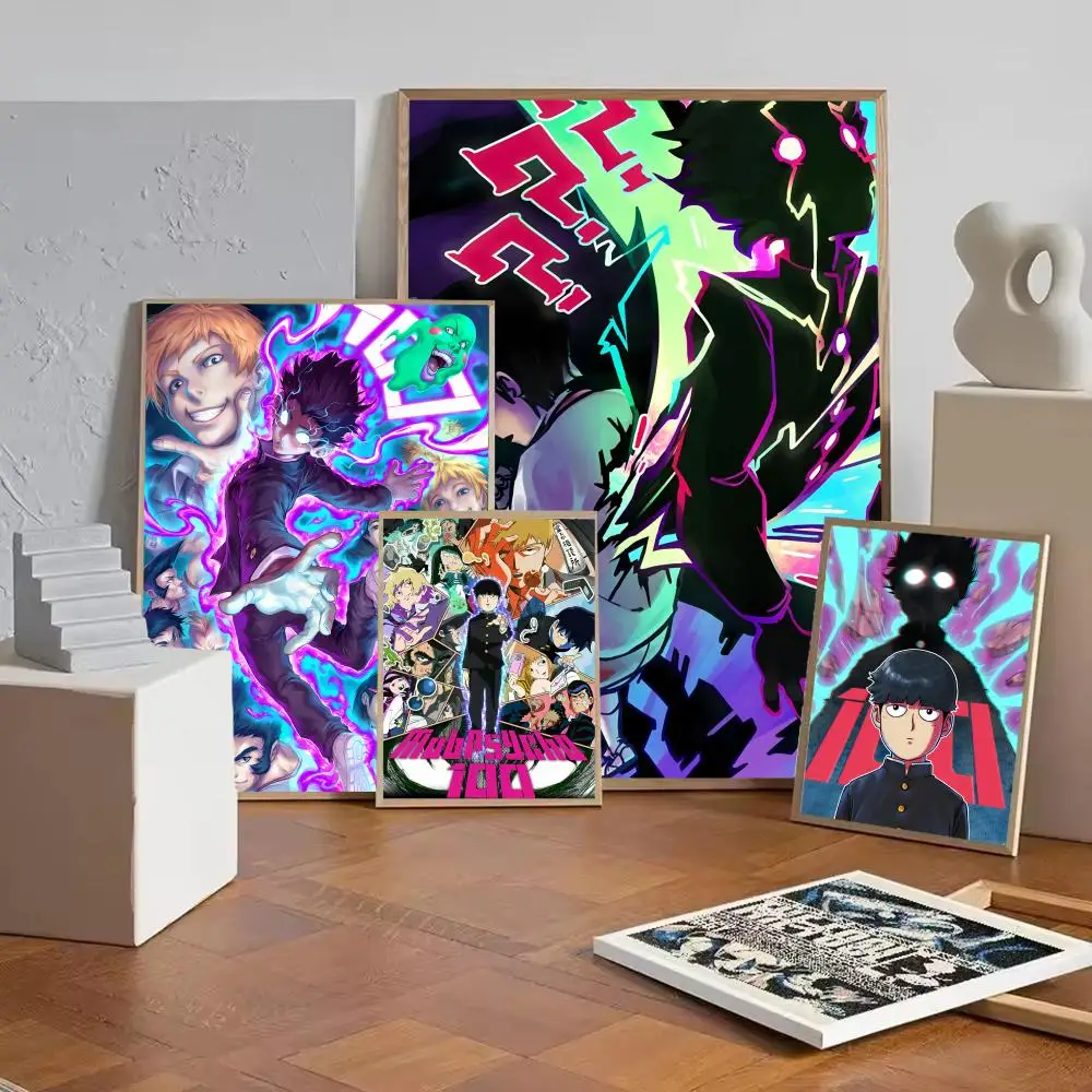 أنيمي M-Mob النفسي 100 ملصق ورقة طباعة غرفة المعيشة المنزلي غرفة نوم مدخل بار مقهى الفن اللوحة الديكور