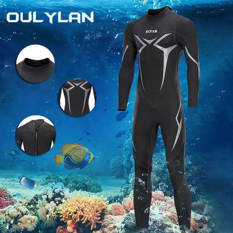 

Oulylan 3MM Men Neoprene Wetsuit Snorkeling Swimming Equipment Coldproof Keep Warm Wet Suit Surfing Scuba One-piece Diving Suits