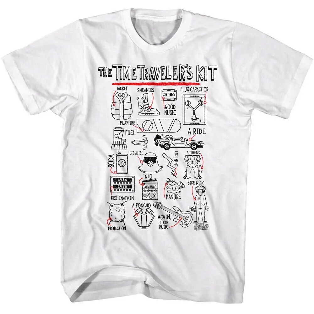 Back to The Future T-Shirt Time Traveller's Kit Men's Tees Summer Men's and Women's Loose and Breathable T-shirt Top