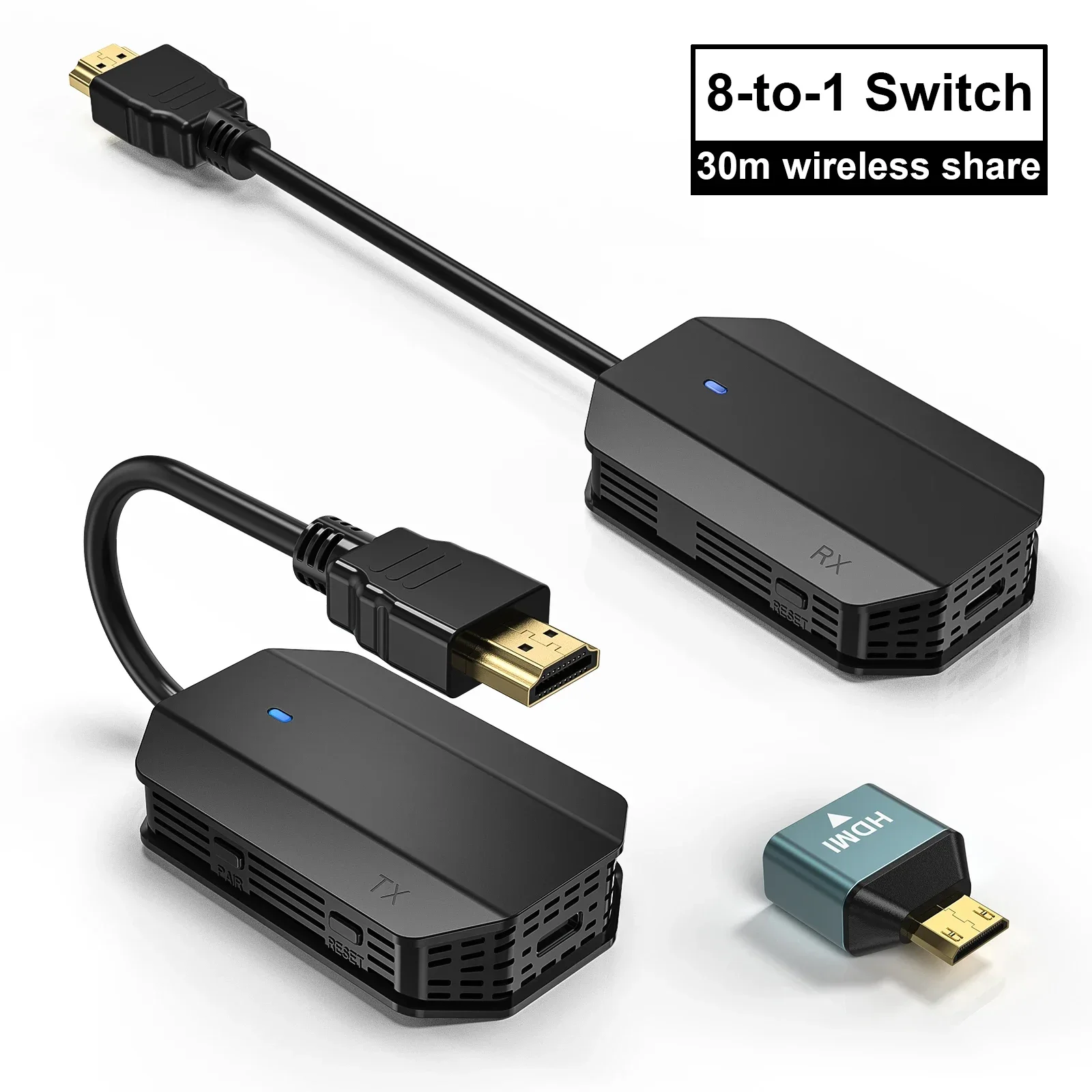 1080p Wireless HDMI Extender Video Transmitter and Receiver Display Adapter wireless Switch for PS4 Camera Laptop PC TV Monitor