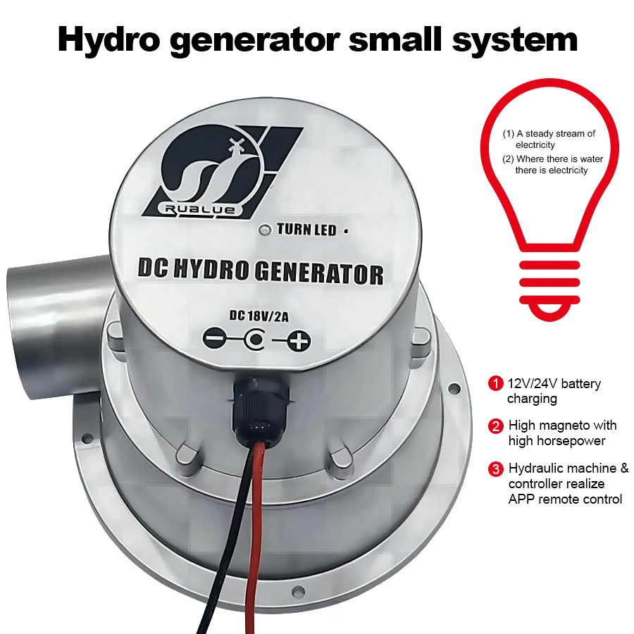 100W Water Turbine Generator DC Water Pump 12V24V With Voltage Regulator Charging Controller Free to Charge When There is Water