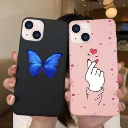 For Apple iPhone 13 Case Soft Slim Funda Daisy Butterfy Heart Phone Cover For iPhone 13 iPhone13 Mini 13 Pro Max Shockproof Case