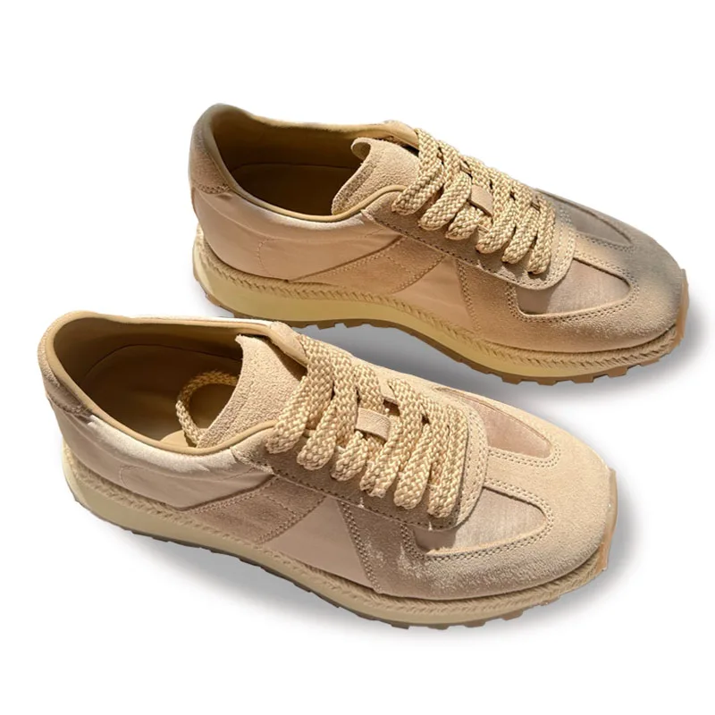 

Genuine Leather Suede Silk Women Casual Derby Flats Fashion German Trainer Sneaker Lightweight Comfortable Walking Shoes