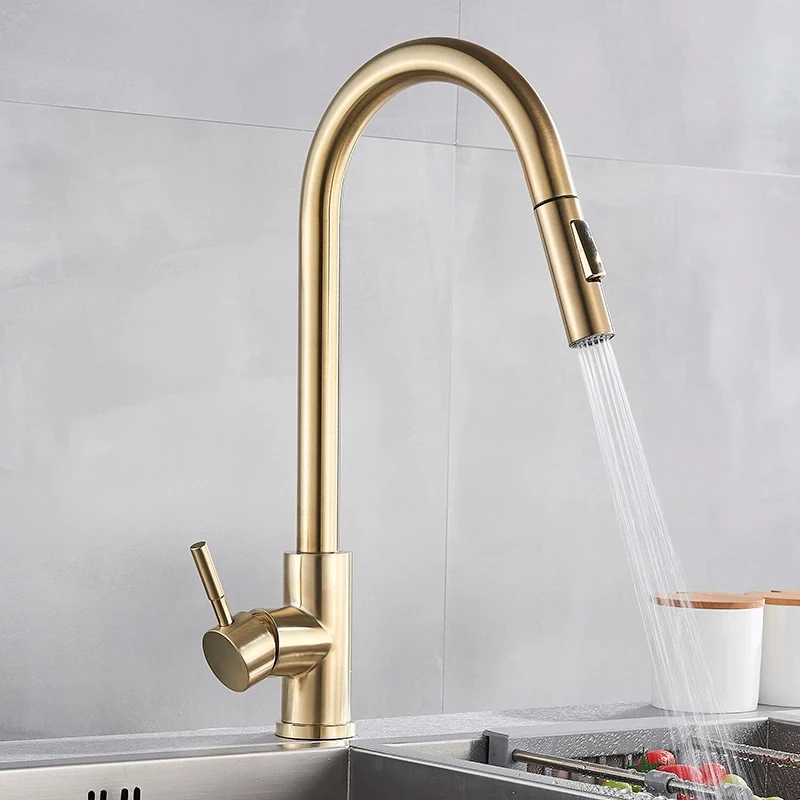 Pull Out Kitchen Faucets 360 Rotation Kitchen Mixer Tap Single Lever Mixer Tap Kitchen Sink Cold Hot Water Tap