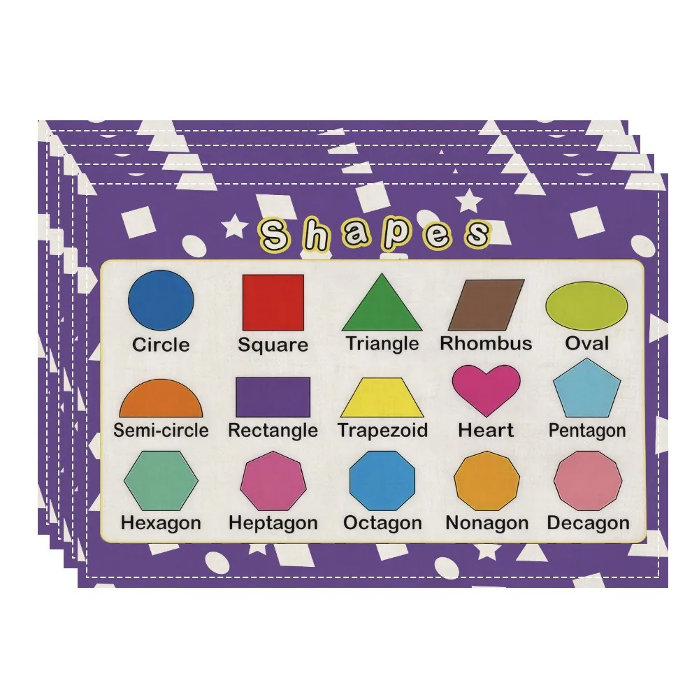 

4/6/8PcsPre-school Education Placemat Table Mat. Suitable for Indoor Outdoor Dining Tables Perfect forGatherings Heat Insulation