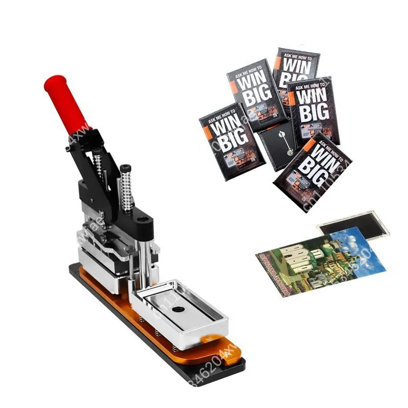 Professional Badge Maker Machine Rotary Press for 120x50mm Rectangle Magnet Tinplate Metal
