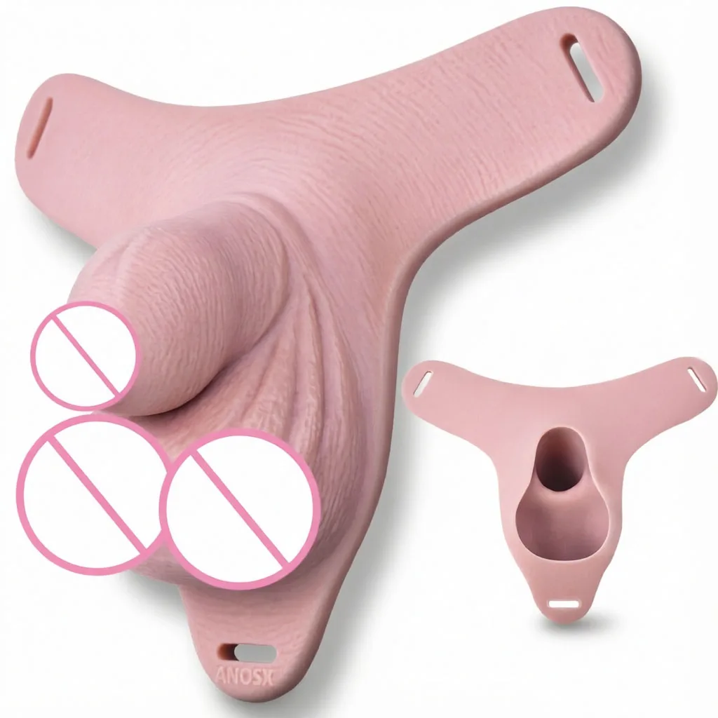 LICKER Wearable Silicone Penis Pants Cock Cages With Urethral Orifice Chastity Belt Dick Sleeve Realistic Dildo Sheath For Men