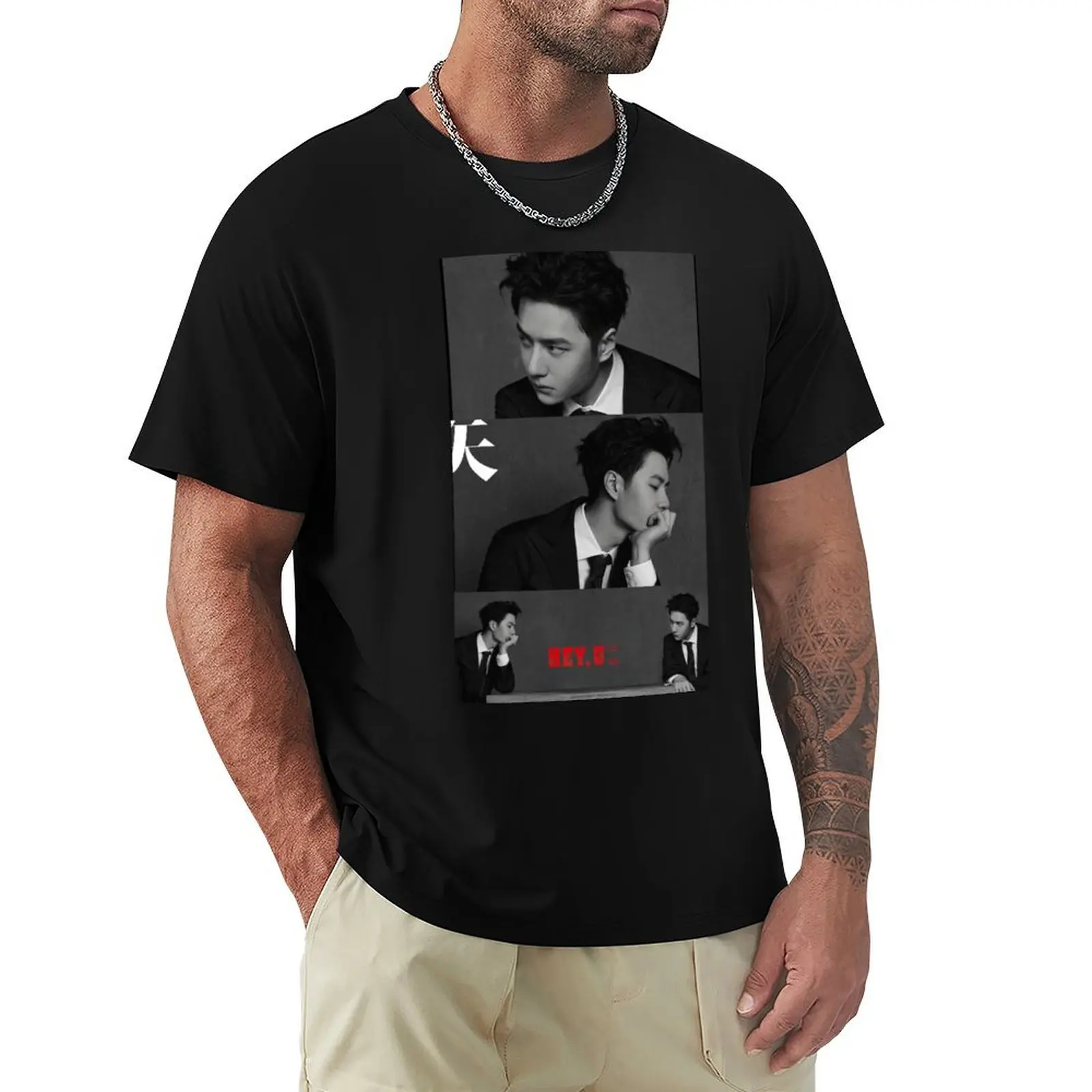 

Wang Yibo T-Shirt plus sizes summer clothes mens big and tall t shirts
