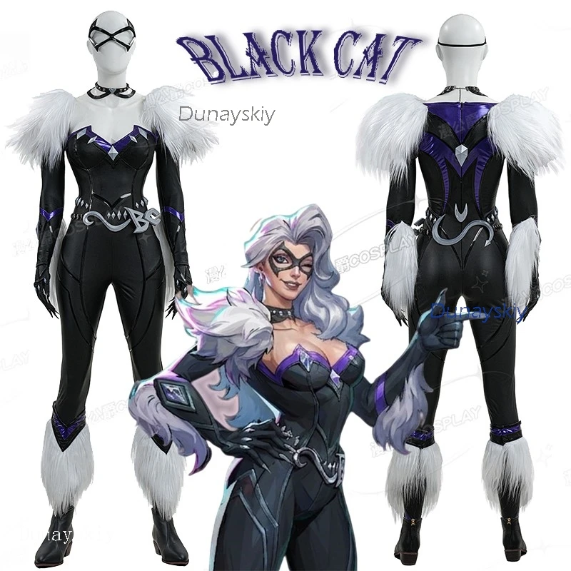 

Костюм для косплея Black Hardy Cat от YesOk Store, одежда для игры Mv Rivals, женский полностью черный комбинезон, полный комплект, одежда для Хэллоуина, карнавальная одежда