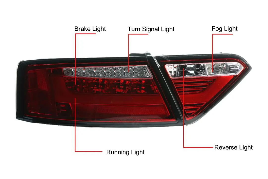 الترقية إلى نظام الإضاءة التلقائية مجموعة الضوء الخلفي المصابيح الخلفية المعدلة لأودي A-serise A5 2007-2009 RHD & LHD