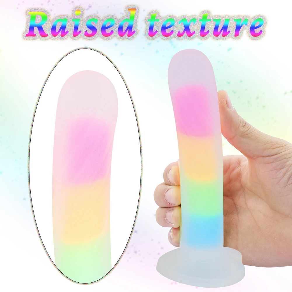 Colour Soft  Anal Dildo Noctilucent Sex Toys Anus Plug ButtPlug Masturbation Prostate Massage Sucker Luminous for Women or Men