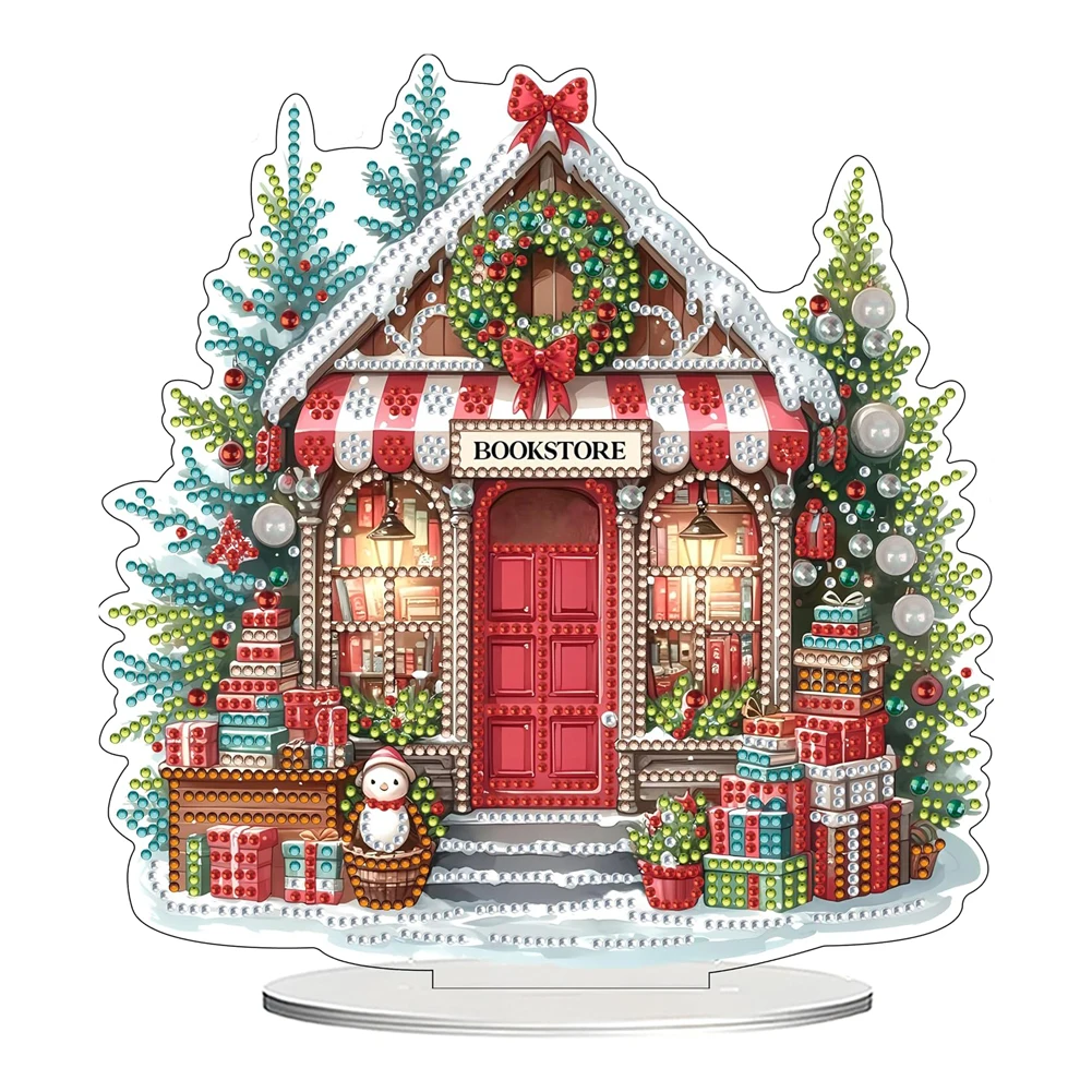 

DIY 5D Tabletop Diamond Art Painting Kit， Desktop Ornament Special Shaped Rhinestone Desk Placement Ornament，Home Office Stand U