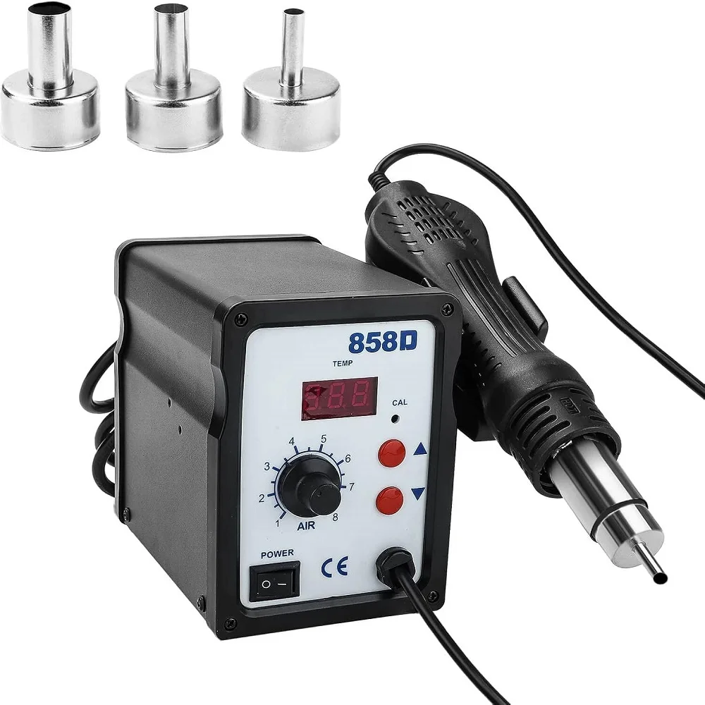 220V 858D Soldering Repair Desoldering Iron Station Hot Air Rework SMD Tool