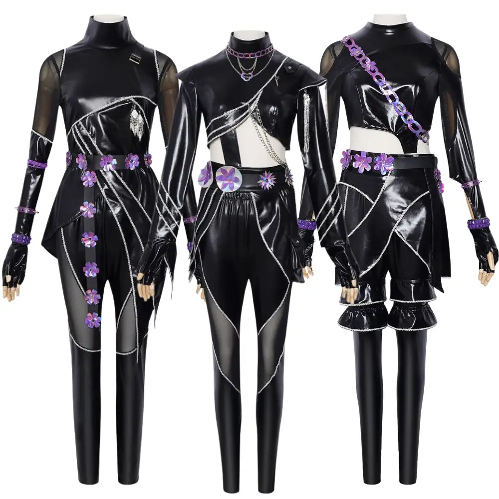 

Adult Kids Kpop Demon Hunters Rumi Zoey Mira Cosplay Costume Disguise for Women Girls Clothing Roleplay Halloween Carnival Suit