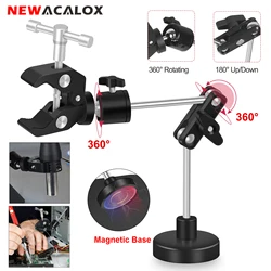 NEWACALOX Magnetic Helping Hands Soldering Third Hand Tool 360° Magic Arm Heat Gun Holder PCB Holder for Welding Desoldering