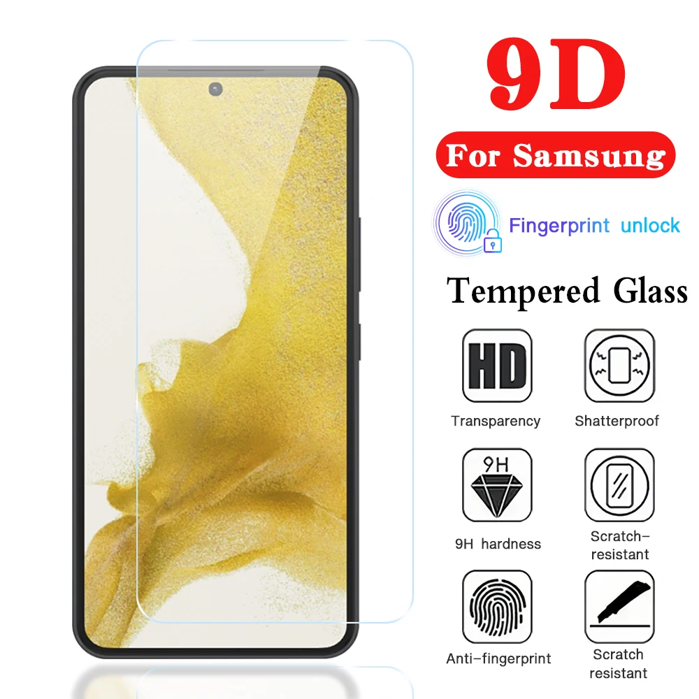 1PCS High-Aluminum Full-Edge White Screen Protectors Fingerprint Unlocking Version for Samsung Galaxy S26 S25 S24 S23 S22 Ultra