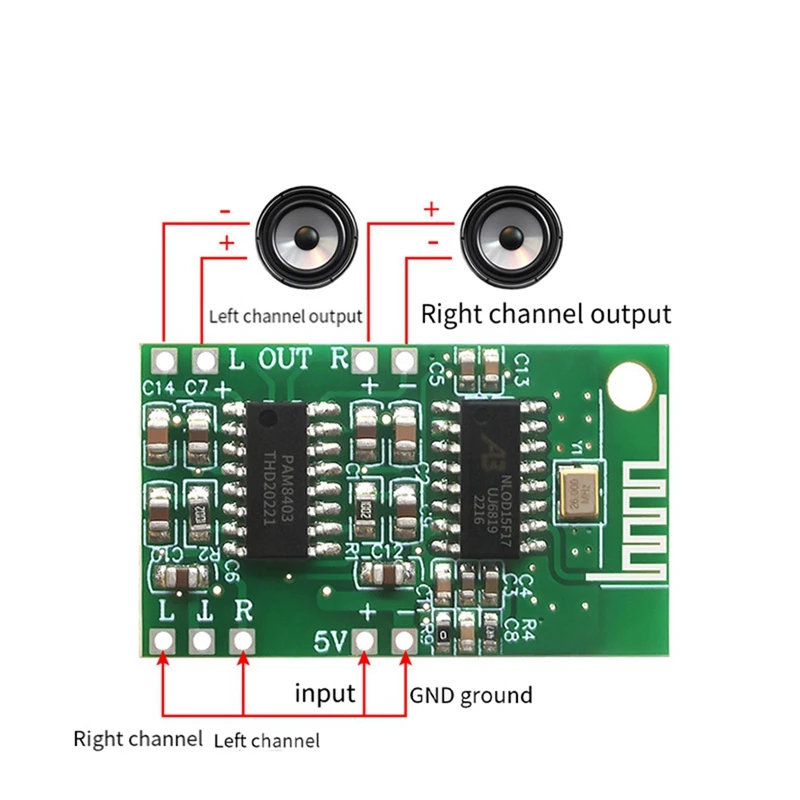 Carte d'amplificateur Bluetooth 5V CA-8469 PAM8403 + technologie d'amplificateur Bluetooth CA-6928 5.0 technologie audio Bluetooth installation facile