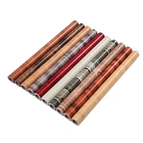 Självhäftande trätapeter i vinyl, väggklistermärken för vägg i rullar, möbelrenoveringsfilm, sovrum, heminredning, PVC 6 best sales tapetrulle - №5