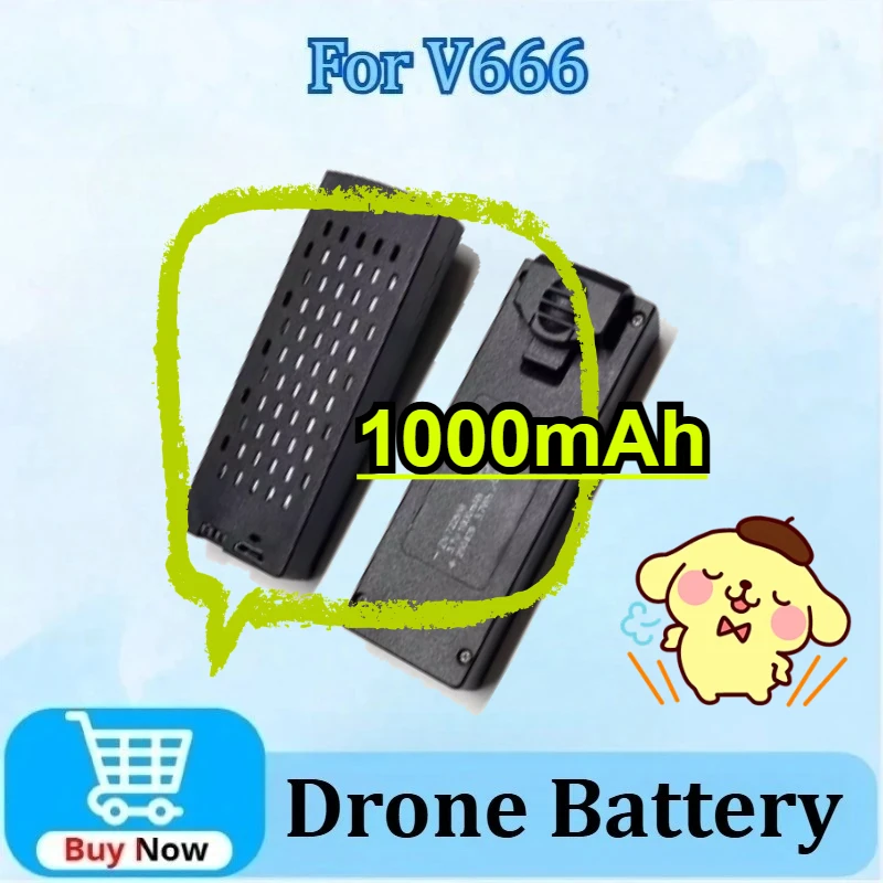 

Newly Upgraded 3.7V 1000mAh Replacement Drone Battery for V666 8K Drone Accessories Parts Powerful Replacement Batteries