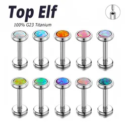 1pcs Titanium Stud Labret Opal Piercings Threadless Tragus Helix Stud Earrings Push-In Lip Body Jewelry