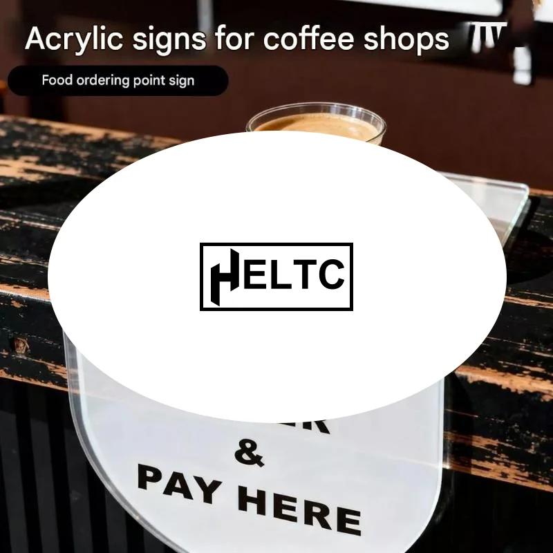 Acrylic Sign Counter Table Top ORDER PAY HERE With Icon Cafe Desktop Decoration Durable Material Suitable For Various Settings