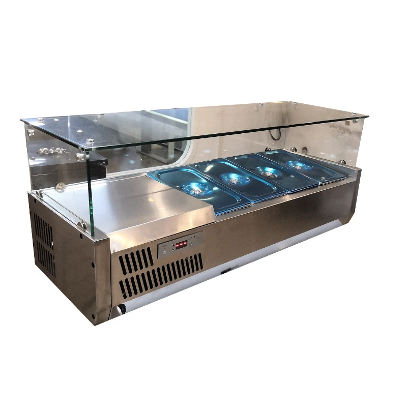 

Commercial fresh-keeping desktop refrigerated display cabinet Salad table Desktop pizza table Spraying table Dessert a la carte