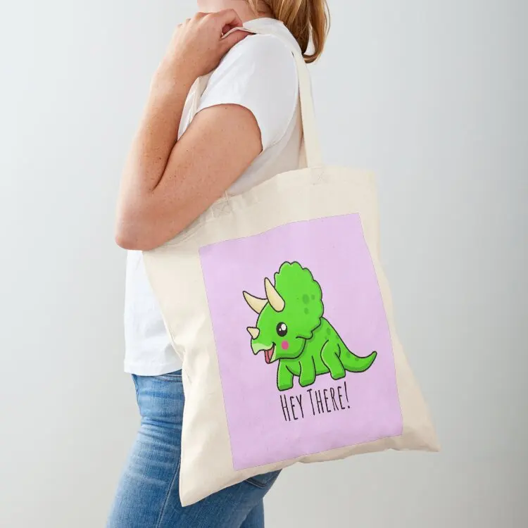 

Cute green triceratops dinosaur Tote Bag Handbags Canvas free delivery bags Big bag women