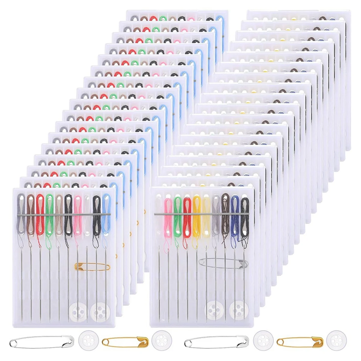 36 Boxes Mini Quick Fix Sewing Kit Easy Pre Threaded Needle Kit Basic Personal Sewing Kit Threaded Needle Holder