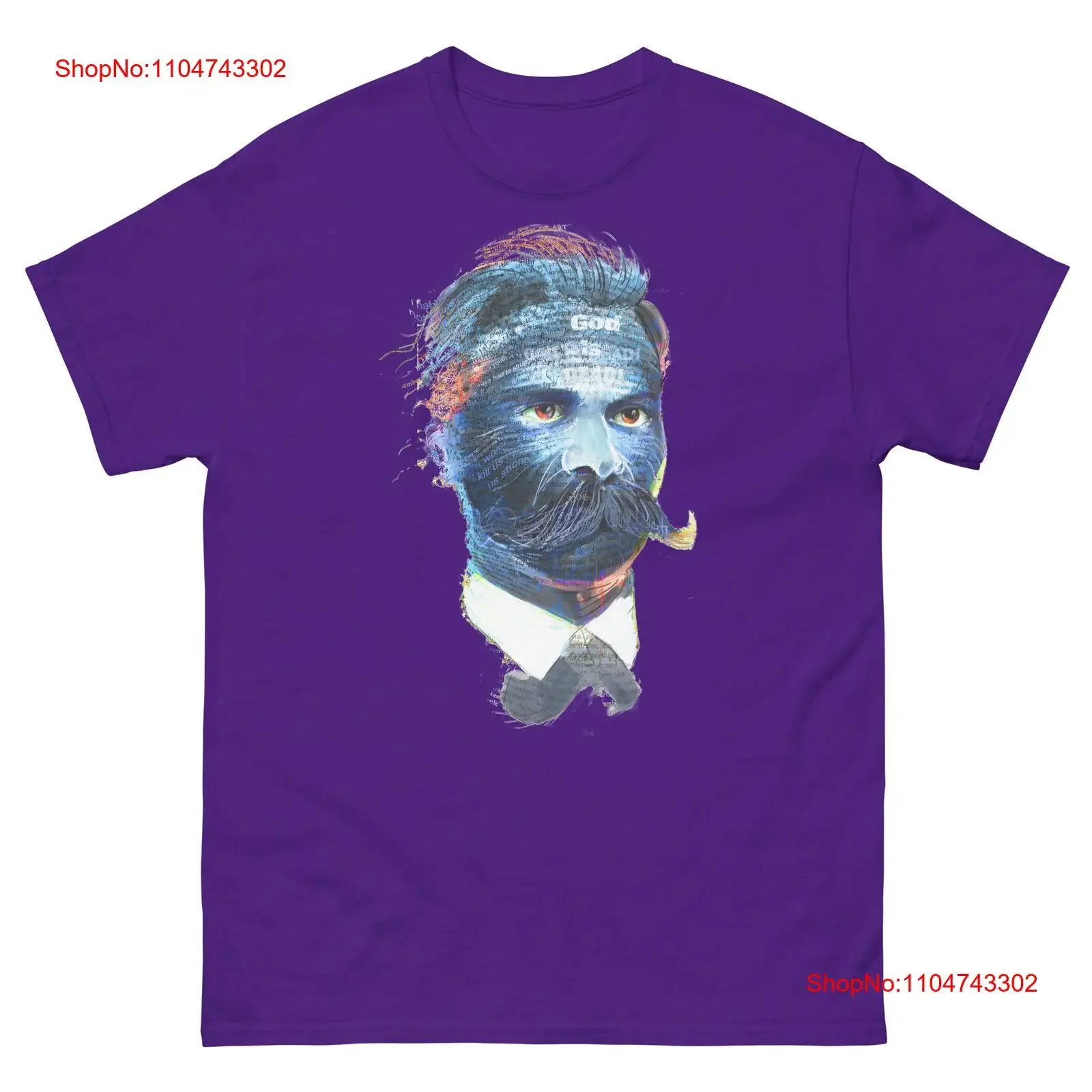 Friedrich Nietzsche T shirt vintage Washed Comfortable fashion Top For Everyday Wear Stretched Breathable Casual Slightly