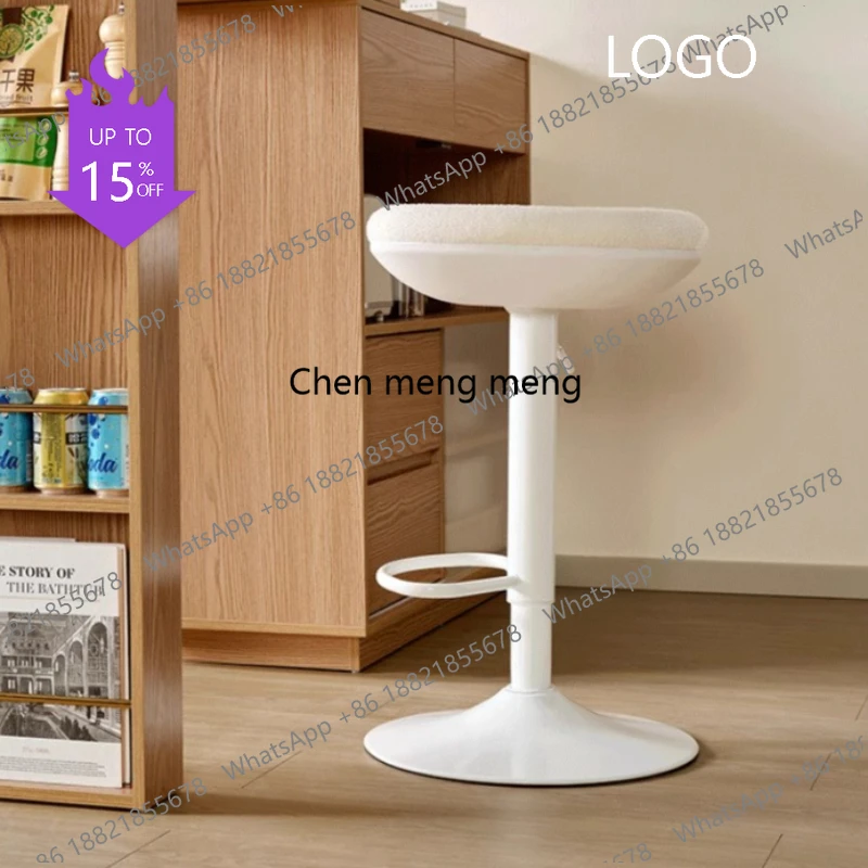 

Cream Adjustable Bar Chairs Throne Aluminum White Vanity Soft Bar Stools Comfortable Rocking Sillas Para Comedor Bar Furniture