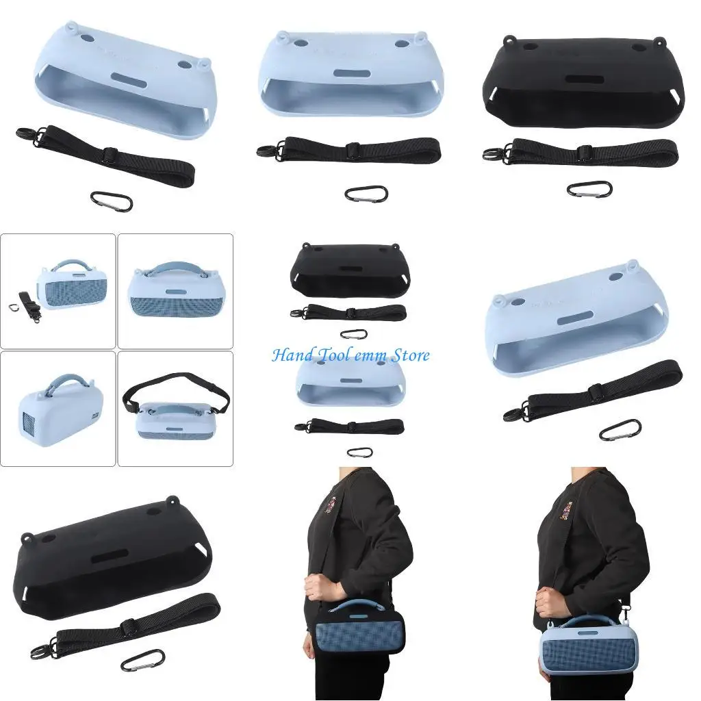 

H37F Shockproof Silicone Case with Portable Straps Portable Travel Carrying Case for Speakers, Case Only