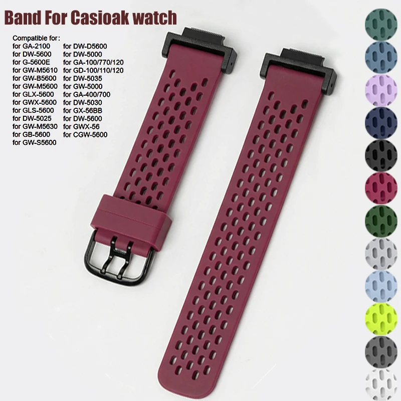 Silikon-Uhrenarmband für Casioak DW5600 GA110 GA-2100 GA-100/770/120 Uhrenarmband, weicher Silikon-Handgelenkgürtel