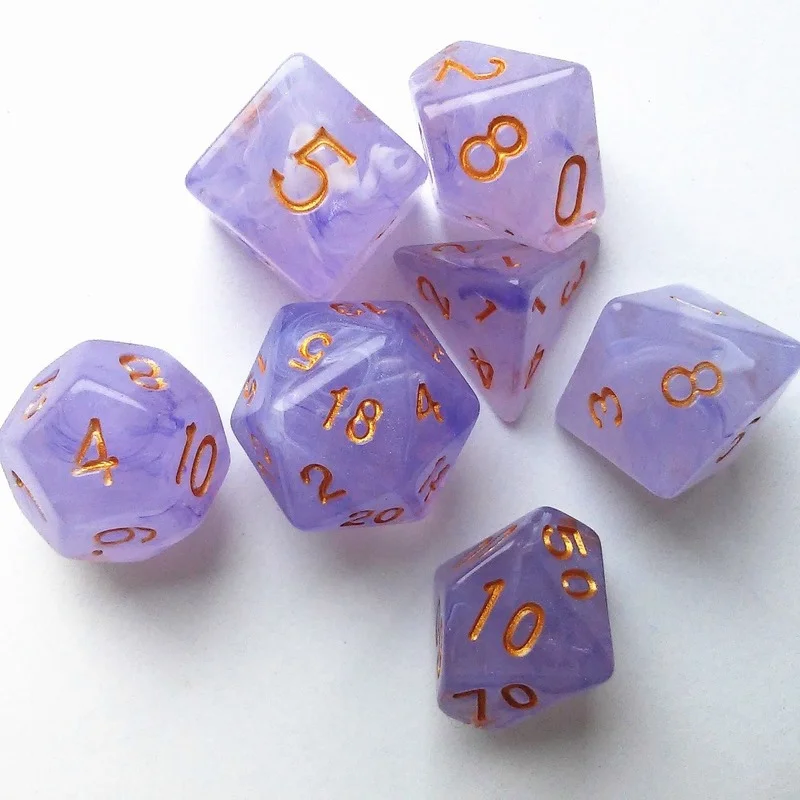 

7 шт./лот D4 D6 D8 D10 D12 D20 набор кубиков дихроматические многогранные игральные кости для семейных вечеринок, развлечений, настольная настольная игра