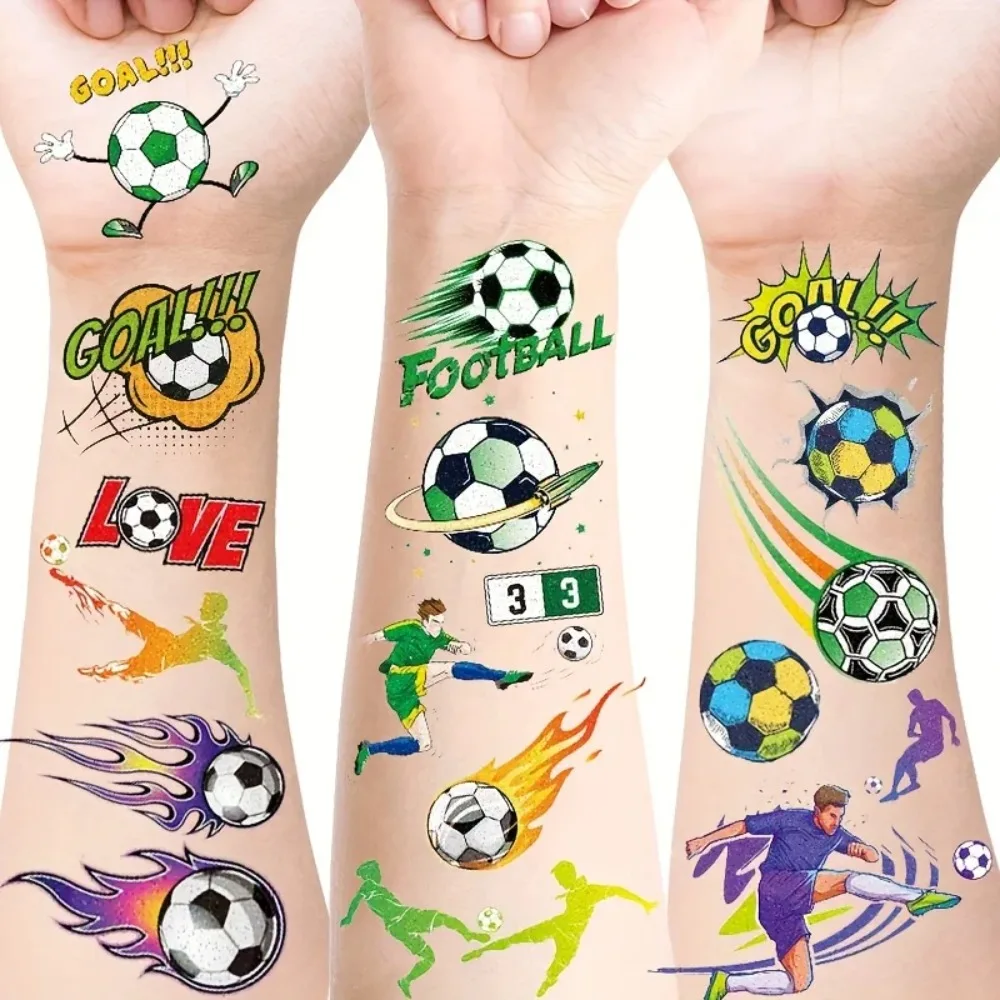 

10 Sheets Temporary Tattoos Football Soccer Fan Fake Tattoo Sticker Waterproof Tattoo Sticker Party Party Gifts Man Kid Women