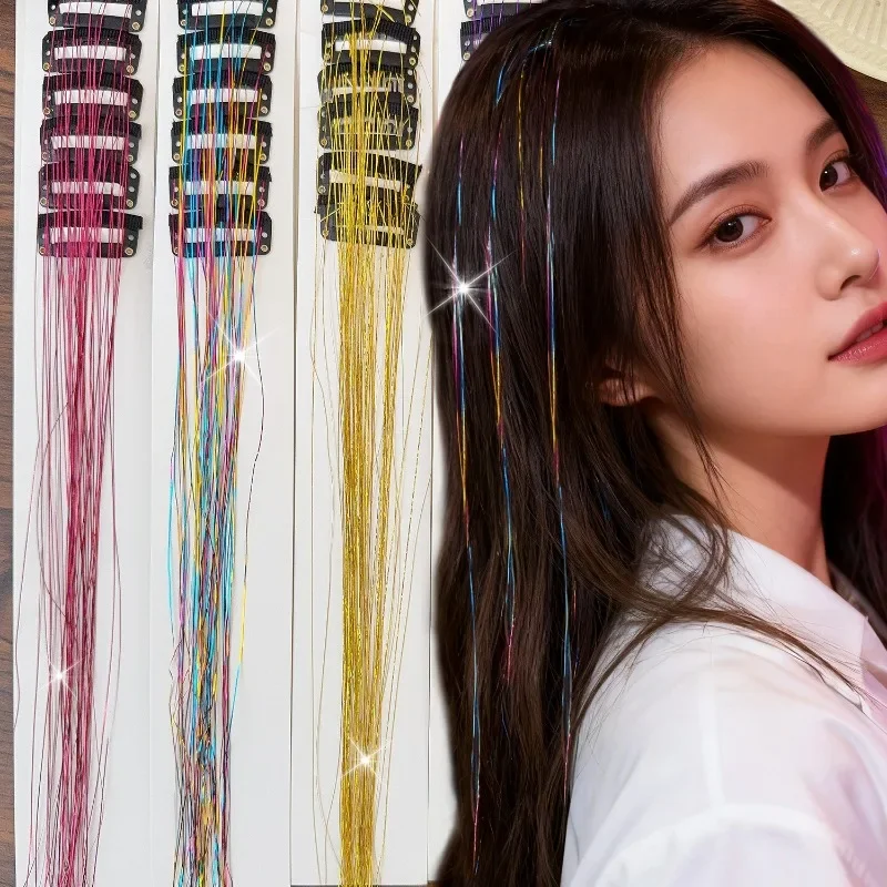 Заколка для парика BB набор из 12 шт. с вспышкой, подвесная краска для ушей, музыкальный фестиваль, лазерная цветная заколка для концертов, краска для волос