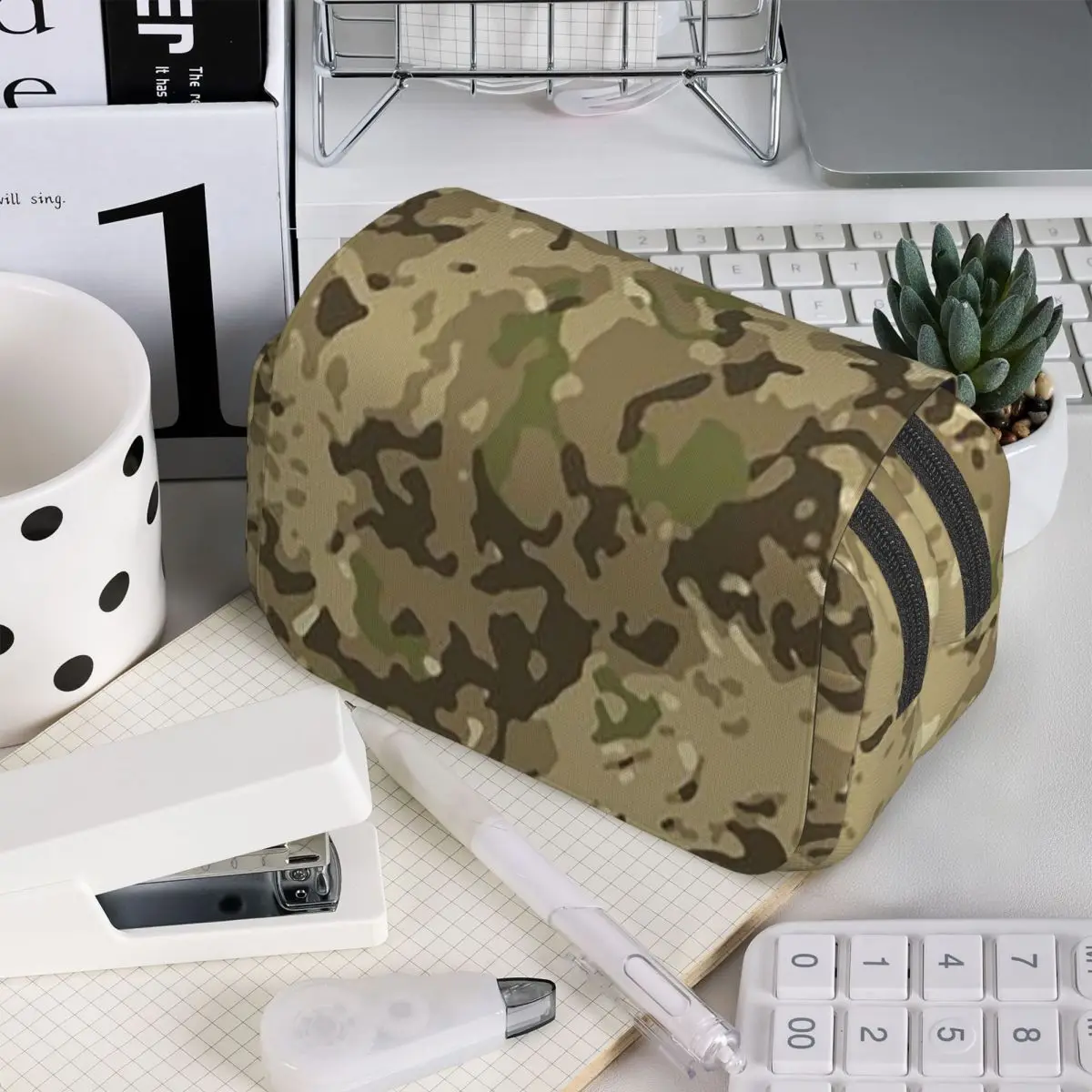 

Многофункциональный пенал-косметичка Multicam Military Trout Camo для детей, школьный пенал-коробка, сумка для канцелярских принадлежностей, органайзер для ручек