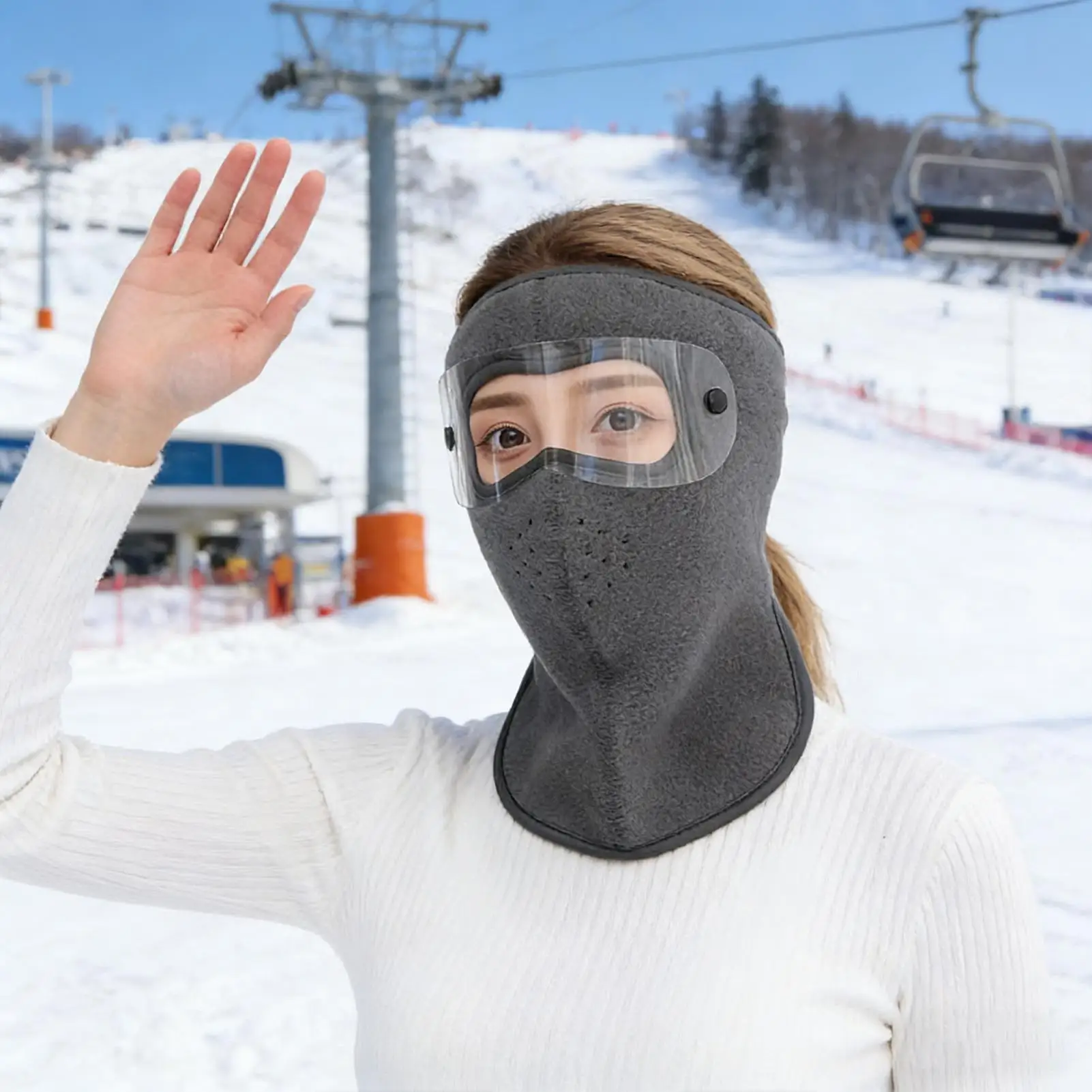 Masque facial d'hiver pour hommes, couverture polaire épaisse, lunettes de Ski pour hommes, temps froid, cyclisme, équitation, moto