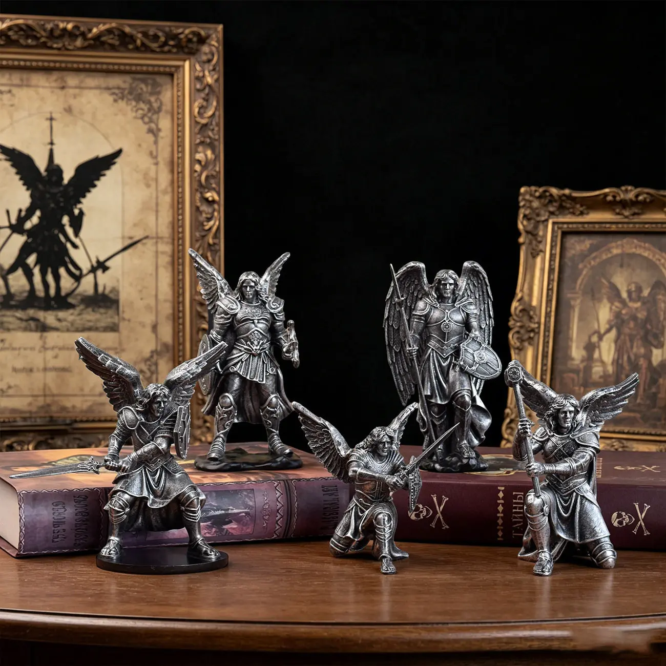 European retro angel armor warrior ornament shield samurai living room office home desktop decoration crafts