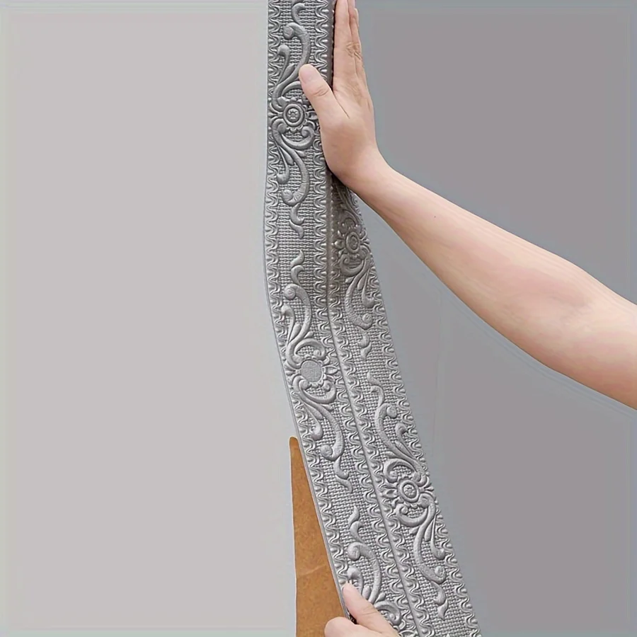 230cm Foam Wall Edge Strip Stickers Can be folded in half Self-Adhesive Waterproof Baseboard Corner Waist Line Sticker HomeDecor