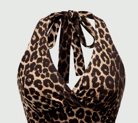 سترة أوروبية وأمريكية للربيع والصيف والخريف الأكثر مبيعًا بطباعة الفهد كاجوال كبيرة الحجم برقبة