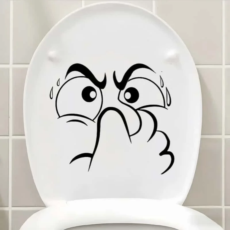 1/4pcs Funny Toilet Lid Sticker - Self-Adhesive Bathroom Decor with Expressive Face,No Residue Removable Toilet Cover, for decor