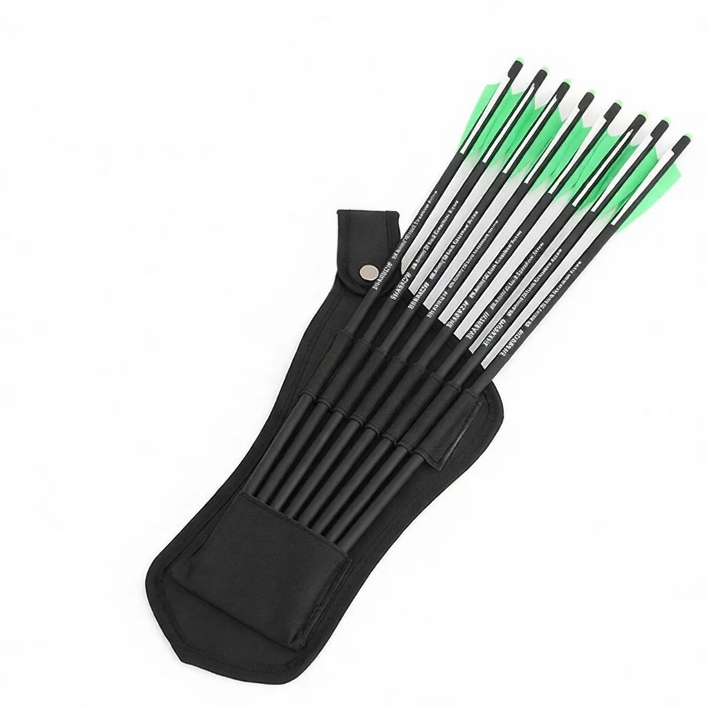 Archery Arrow Quiver Portable Waist Hanging Case PU Leather Traditional Bow Holder For Hunting Target Shooting Equipment