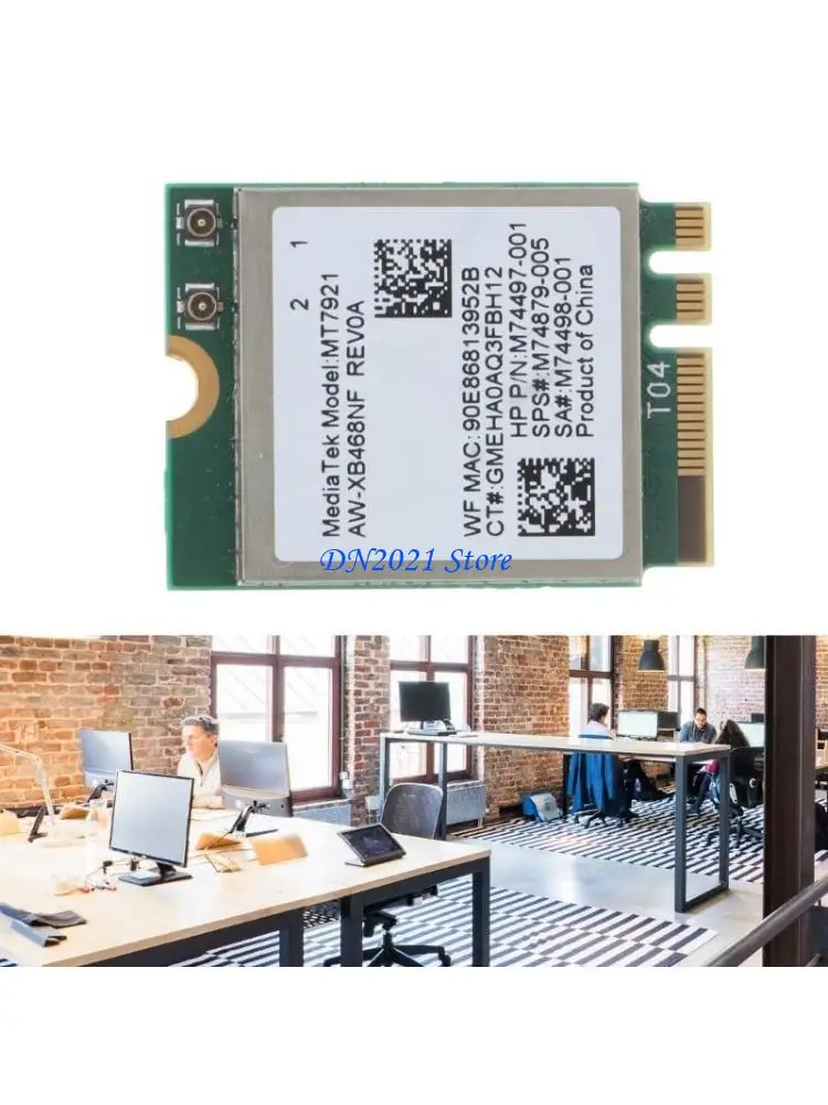 

F3KE Wi-Fi 6 MT7921 Wifi 6 1800Mbps Bluetooth-compatible 5.2 Wireless WIFI NetworkCard NGFF for M.2 Support windows10