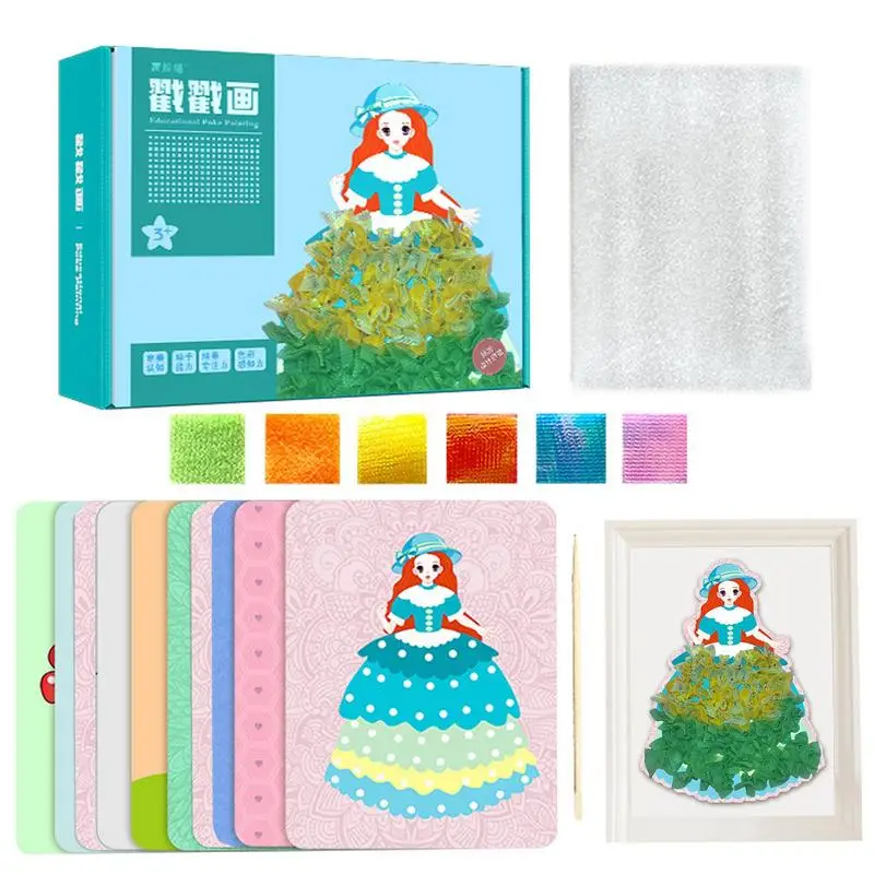 

Pocket Coloring Kit Dress-Up Poke Art Coloring Sticker Multi Uses Hand-Made Painting Book Set With Hundred Change Dress For