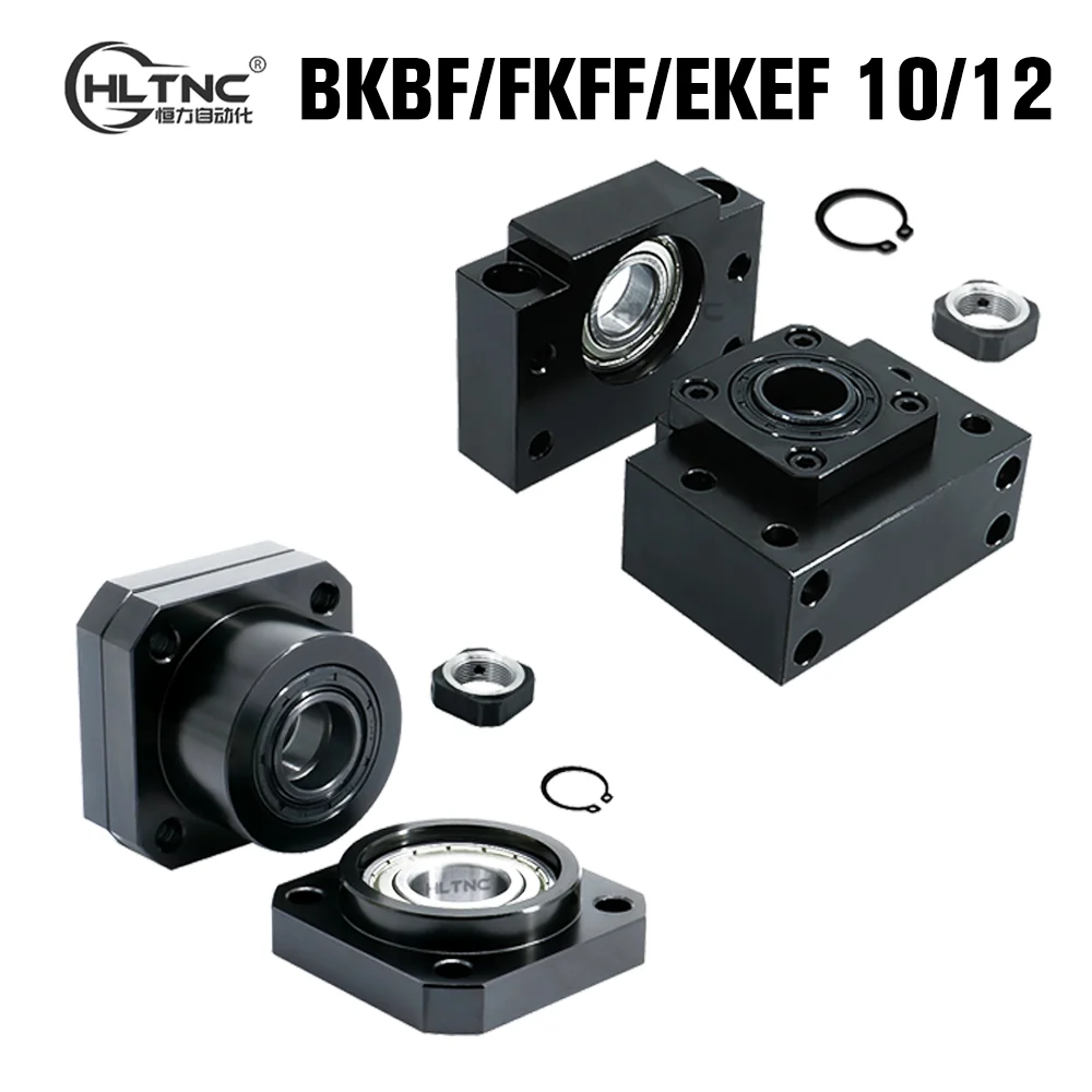 Bloque de soporte de montaje de rodamiento de husillo de bolas HLTNC BK10 BF10 BKBF12 EKEF12 FKFF10 FK12 FF12 para tornillo de grabador CNC de 12mm 16mm 20mm