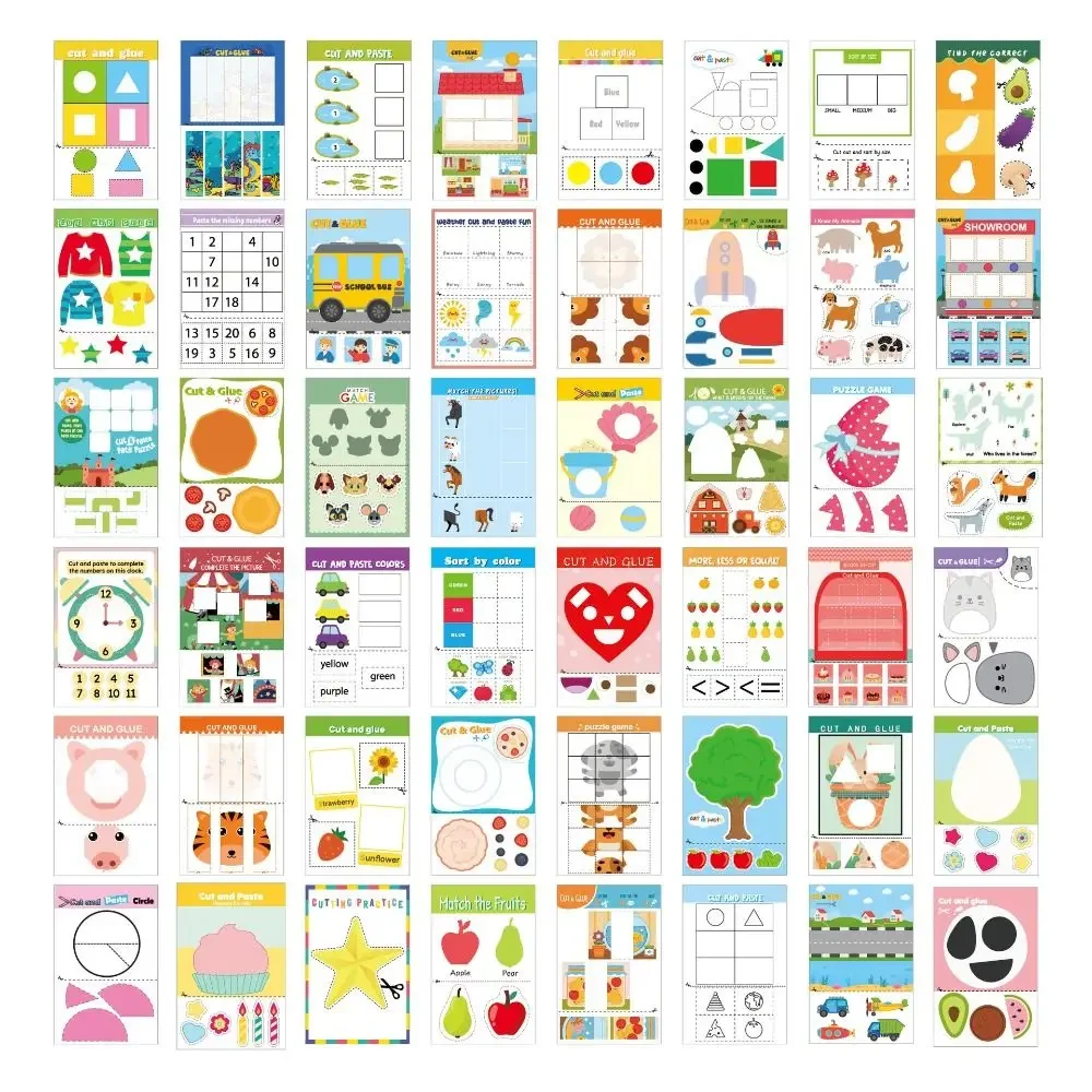 Paper Children's Paper-cut Book Art Learning Arts and Crafts Cutting Activity Book Scrapbooking for montessori toy