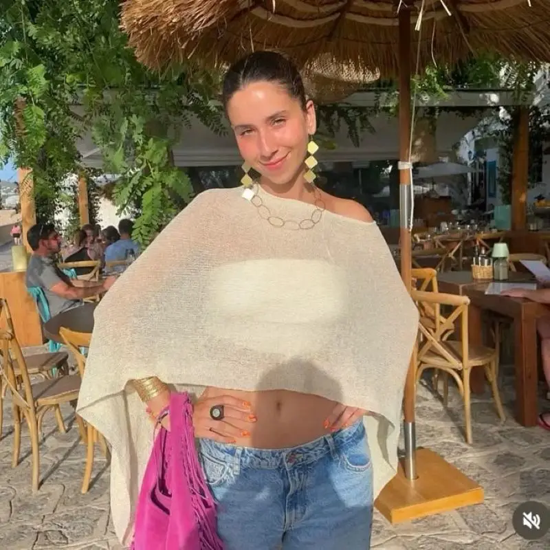 Women's Stylish Irregular Cape Shawl Sun Protection Top, Loose Lazy Thin Ice Silk Knit Blouse for Summer